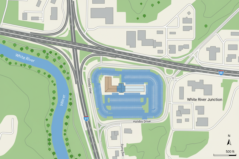 a 512px wide vector style sattelite image of 259 Holiday Drive
White River Junction, VT